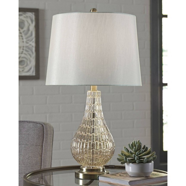 Latoya Glass Table Lamp Champagne Signature Design By Ashley