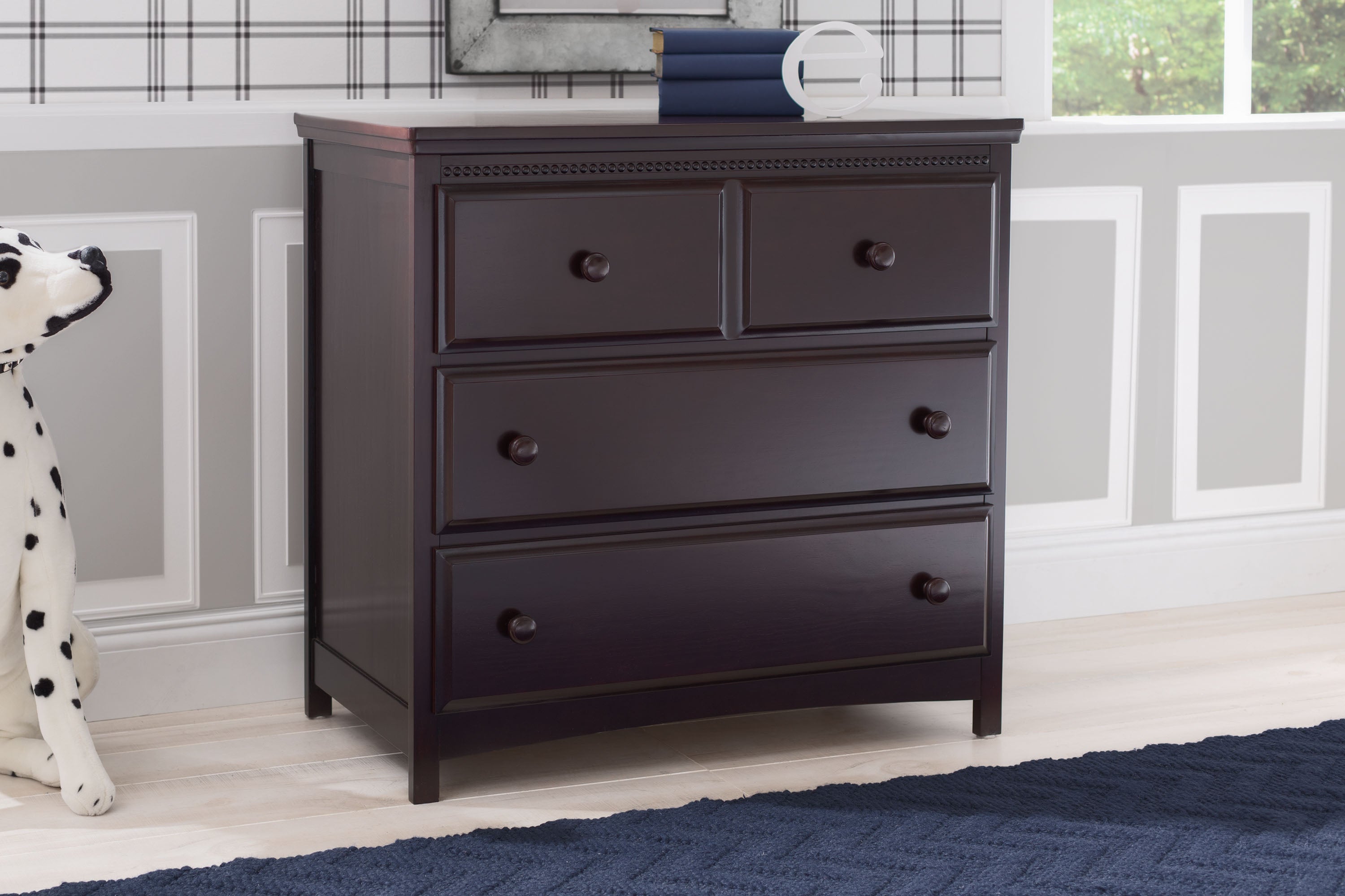 Delta Children Waverly 3 Drawer Dresser with Changing Top, Dark Chocolate