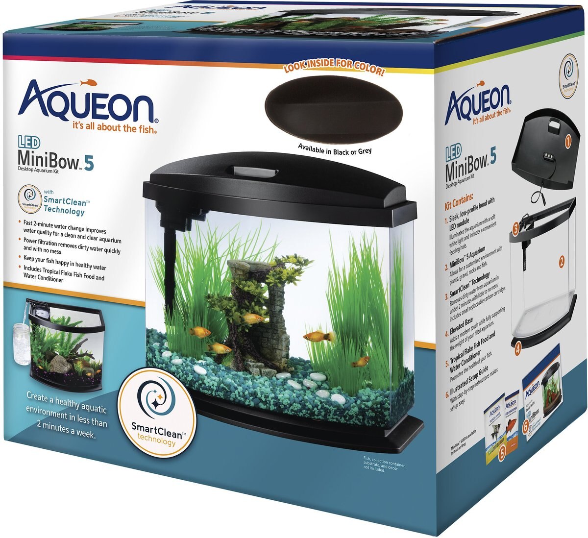 Aqueon LED MiniBow SmartClean Fish Aquarium Kit