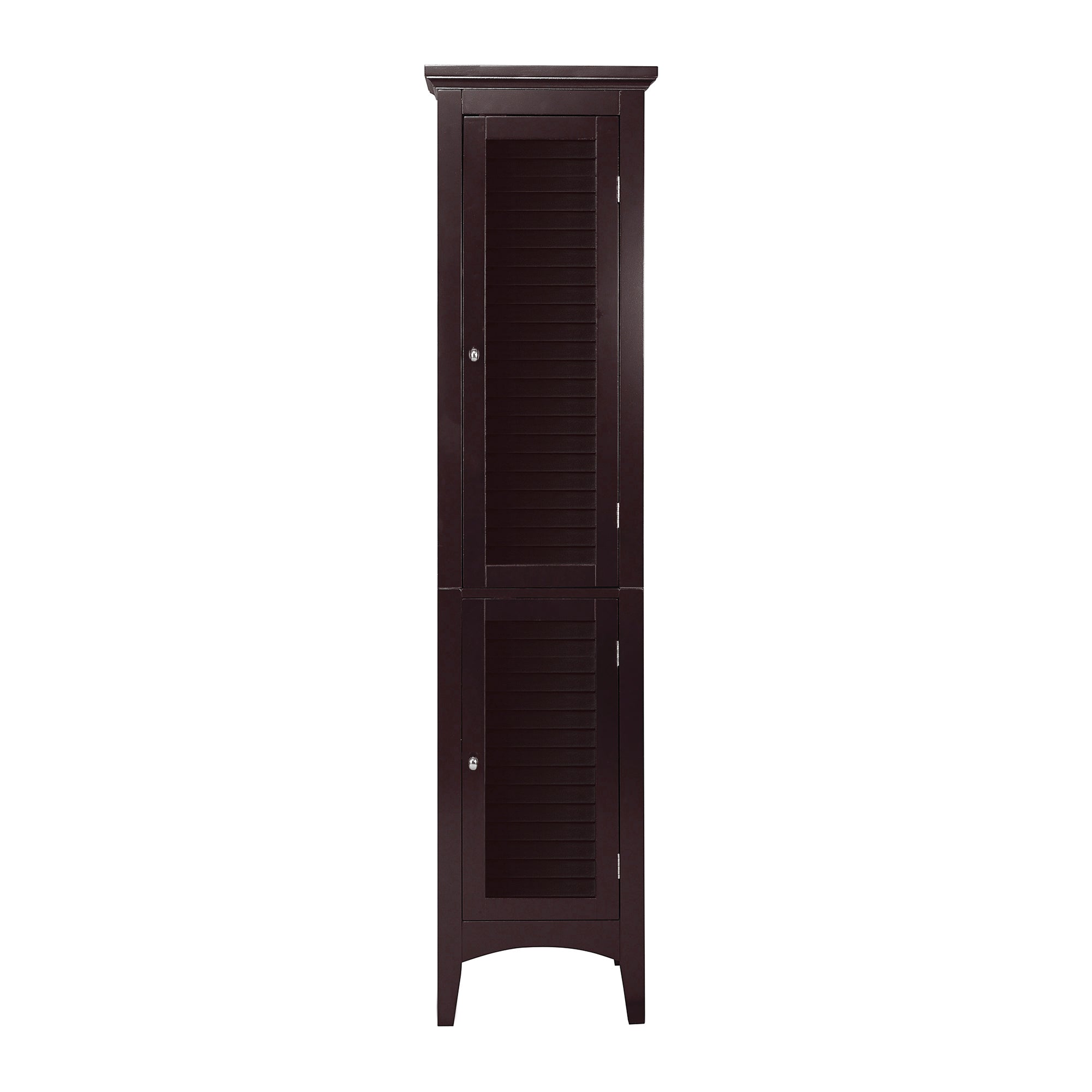 Teamson Home Glancy Wooden Tall Tower Cabinet with Storage with 5 Tier Shelves, Dark Brown