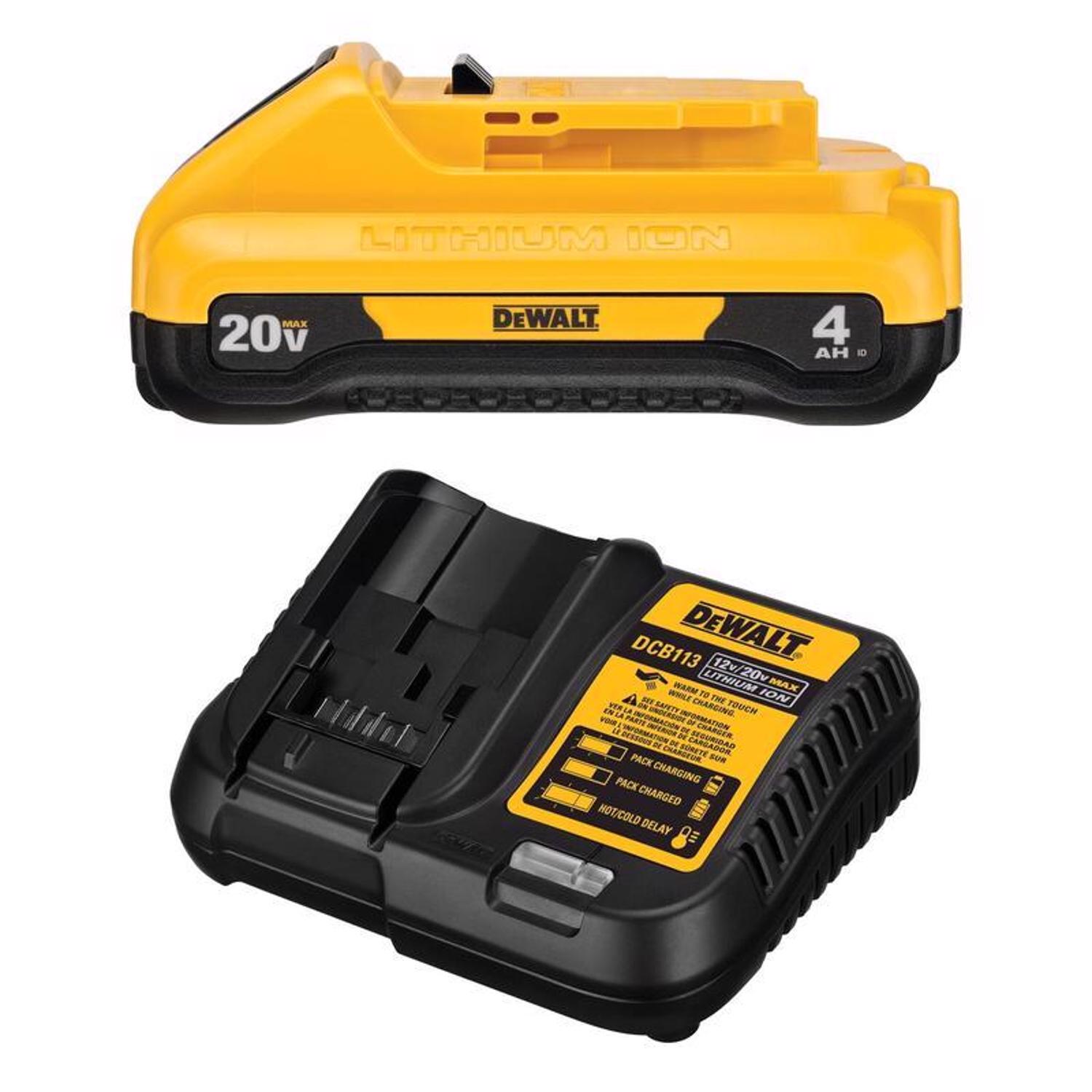 DW 20V MAX DCB240C 20 V 4 Ah Lithium-Ion Compact Battery and Charger Starter Kit