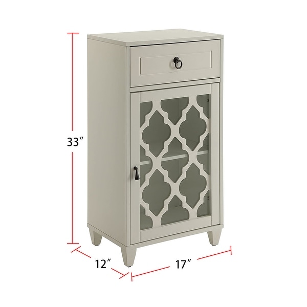 Side Table with 1 Drawers in White