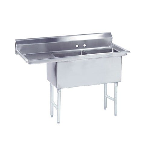 Advance Tabco FS-2-2424-24L Fabricated 2 Bowl Sink， 24