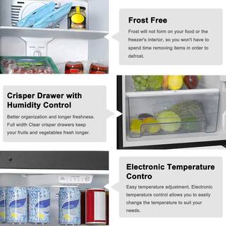 Galanz 10.0 cu. ft. Top Freezer Refrigerator with Dual Door Frost Free in Stainless Steel Look GLR10TS5F