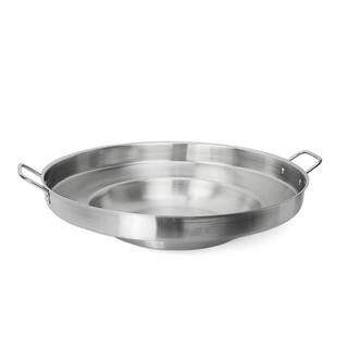 XtremepowerUS 23 in. Round Stainless Steel Comal Wok Griddle Multi Cooker Concave Fry pan 95520-H1