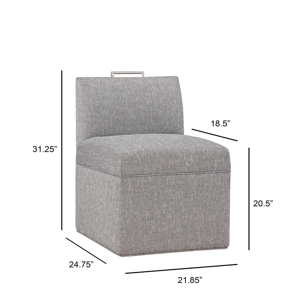 Modern Upholstered Castered Chair in Ashen for Kitchen Counter and Dining Room