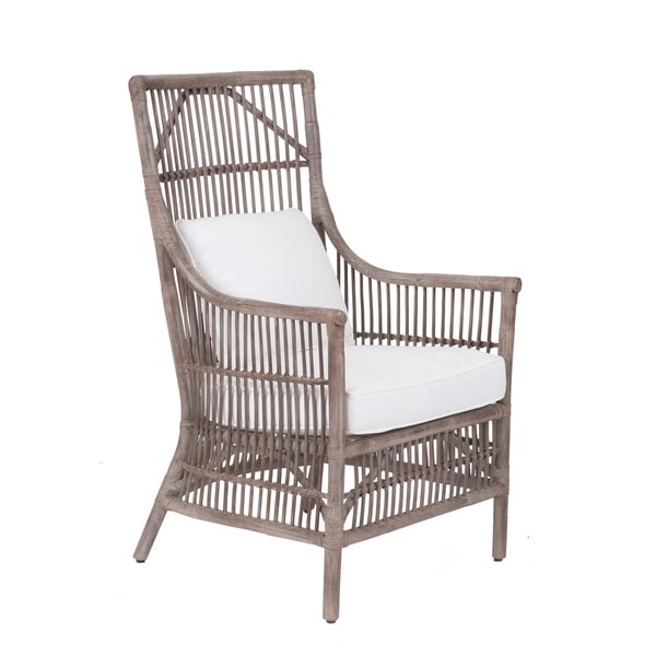 Rattan High Back Cushioned Arm Chair - 24