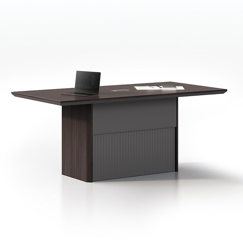 MADDOK Boardroom Table 1.8M - Chocolate & Charcoal Grey