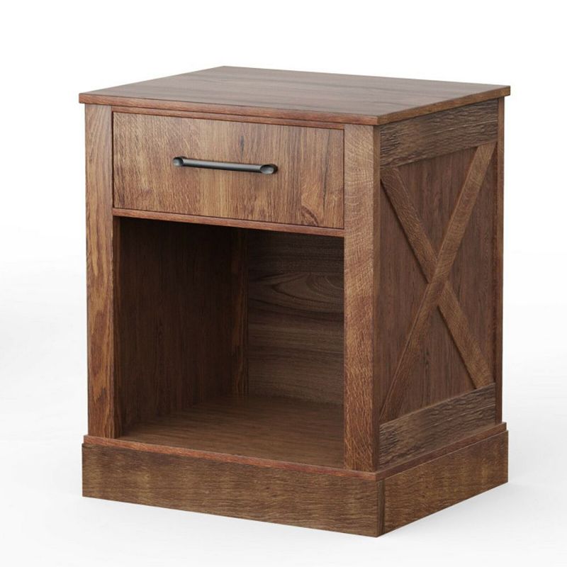 Hivago Compact Nightstand with Drawer and Shelf