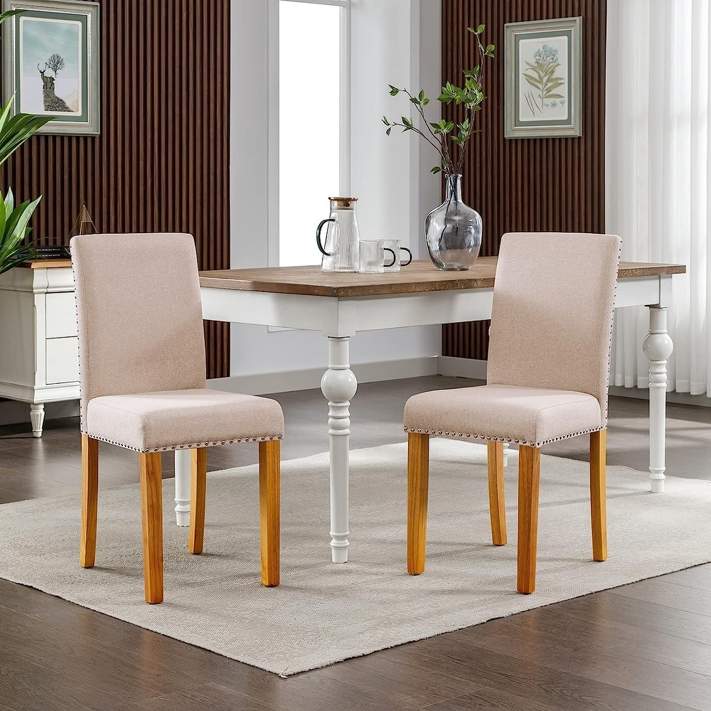 Mixoy Dining Chair Upholstered Dining Chairs with Nailed Trim Backrest Suitable for Dining Table  Kitchen Chair for Home