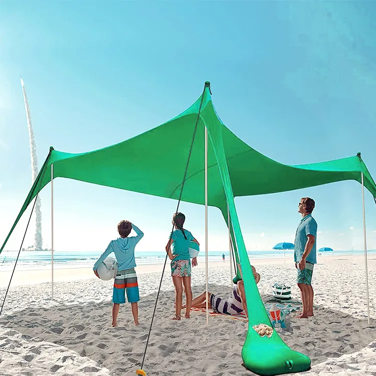 Customization Sun Shade Sunshade With Sandbag UV Protection Outdoor Beach Tent Sun Shade Net Canopy Tent Outdoor