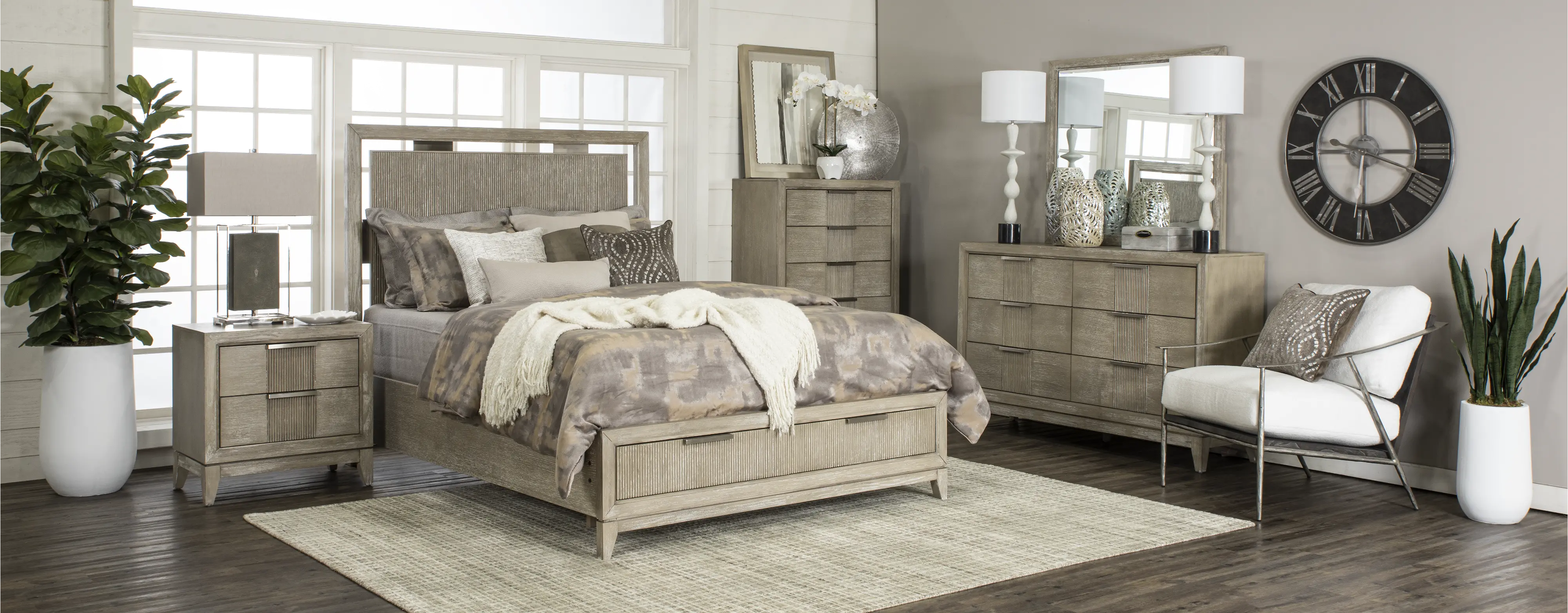 Positano Gray 4 Piece Queen Bedroom Set