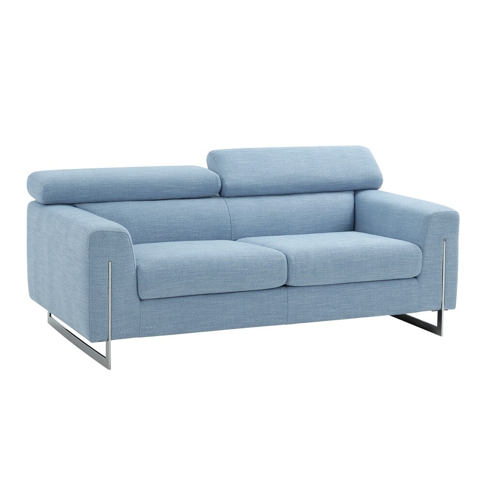 Pasargad Home Serena Upholstered Sofa with Adjustable Headrests