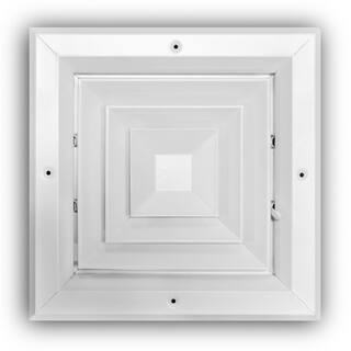 Everbilt 8 in. x 8 in. 4-Way Aluminum Square Ceiling Diffuser in White EA504M08X08