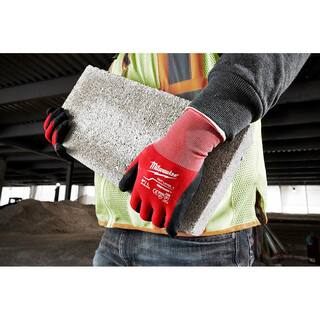 MW Medium Red Nitrile Level 1 Cut Resistant Dipped Work Gloves (8-Pack) 48-22-8915X2