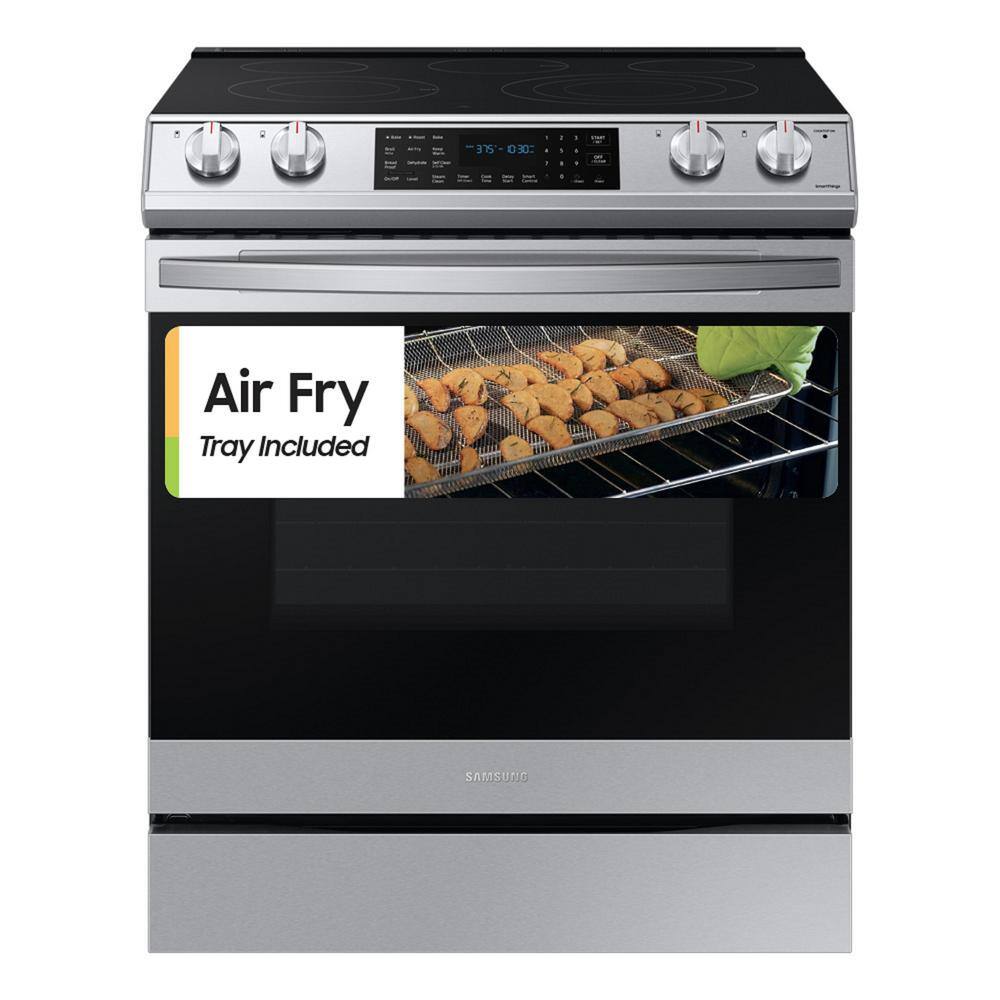  30 in. 6.3 cu. ft. Smart 5-Element Slide-In Electric Range with Air Fry Convection Oven in Stainless Steel NE63T8511SS