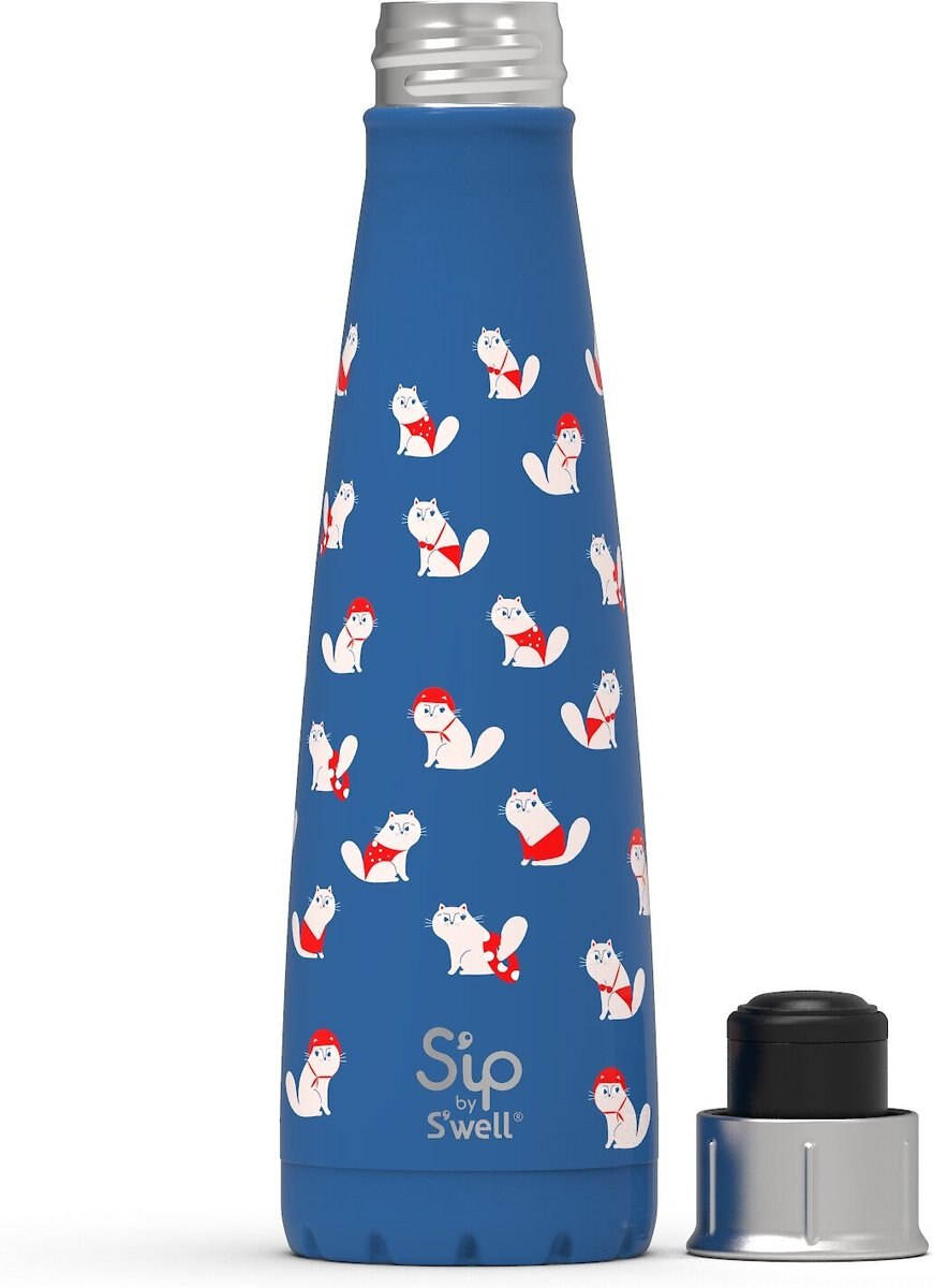 S'ip by S'well Kitty Pool Stainless Steel Water Bottle， 15-oz