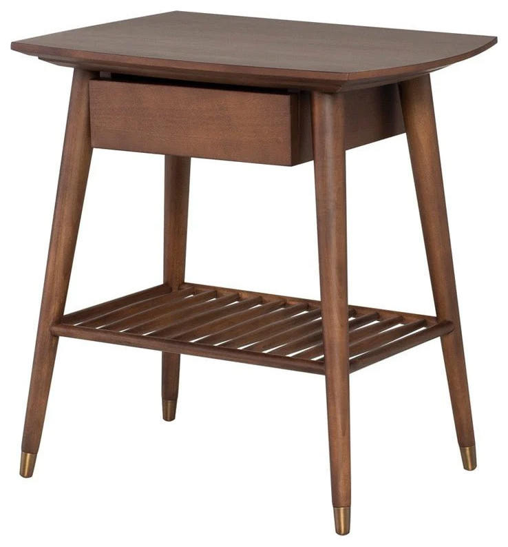 Flynn Walnut Side Table   Midcentury   Side Tables And End Tables   by Rustic Home Furniture Deco  Houzz