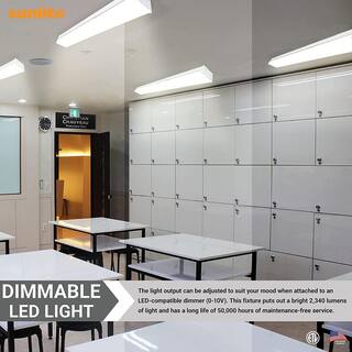 Sunlite 2 ft. LED Dimmable Commercial Residential Built-In Battery Color Tunable 3000K4000K5000K Linear Strip Light Fixture HD04008-1