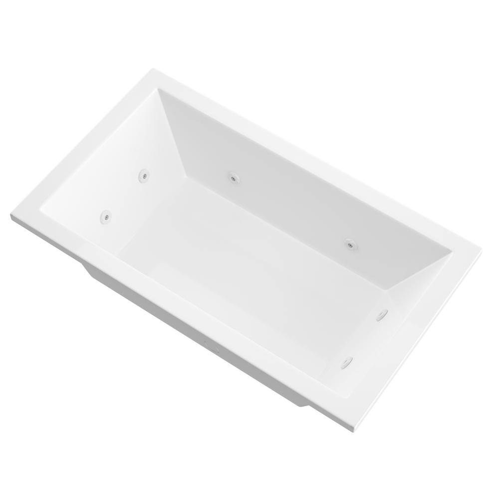 Universal Tubs Sapphire 6 ft. Rectangular Drop-in Whirlpool Bathtub in White HD4272VNCWL