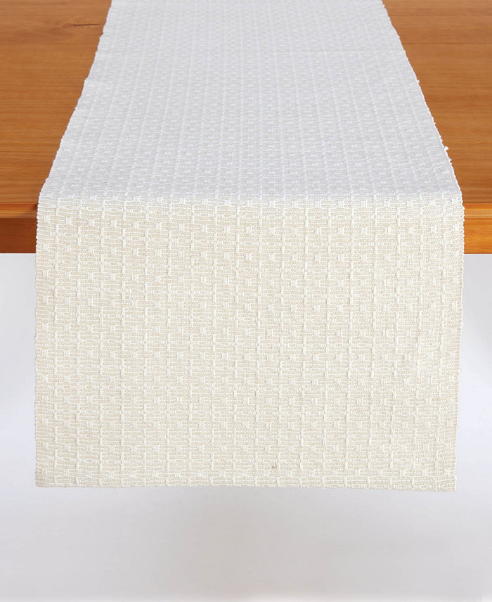 Tableau Cross Weave-Pebble Table Runner 72 x 14