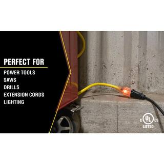 Yellow Jacket 6 ft. 143 SJTW Right Angle GFCI Medium-Duty Extension Cord with Power Light Plug 2879