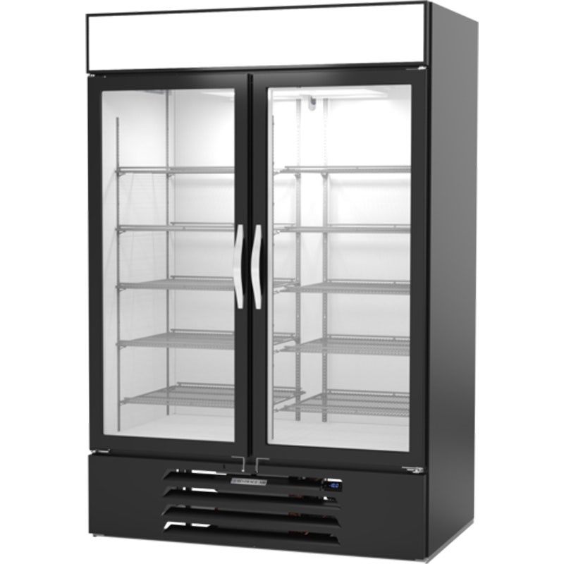 Beverage-Air MMF49HC-1-B-IQ Reach-In Freezer Merchandiser， 2-Section， Black， 46.2 cu. ft.