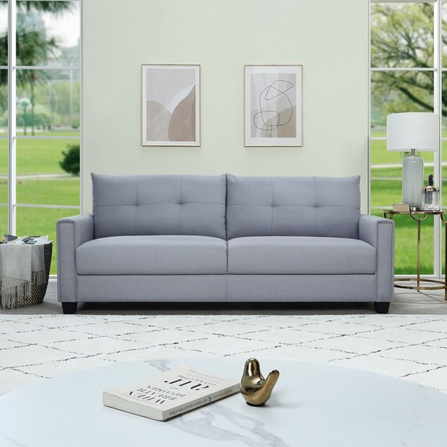 Modern 3 seater Linen Upholstered Sofa Modernluxe