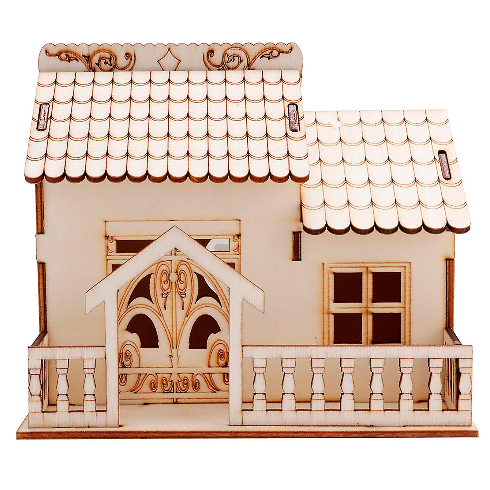 Miniature Villa Money Coin Storage Box Money Bank House Model Home Decor(triangular Gate)