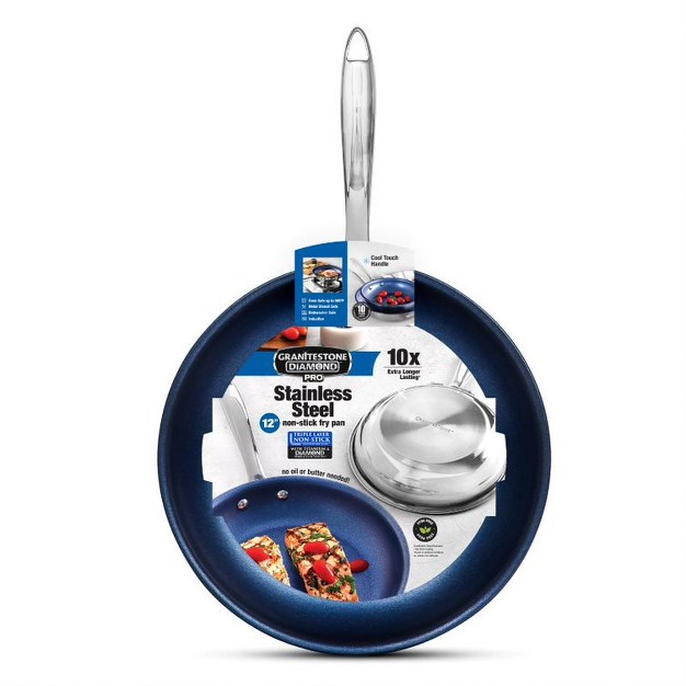 Granitestone Blue Stainless Steel 12 x27 x27 Fry Pan