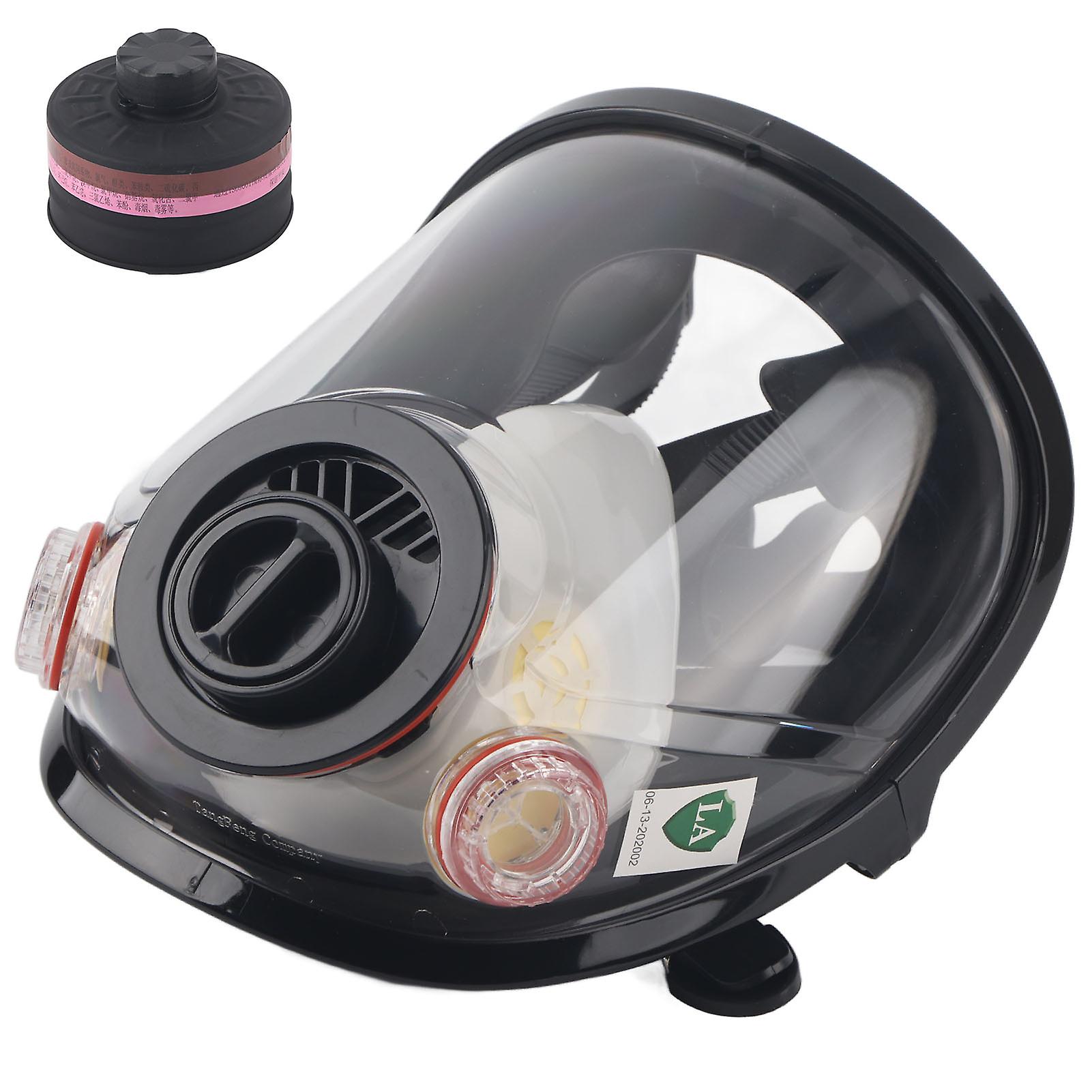 Silicone Full Face Facepiece Respirator Gas Masks With Round Filter Box For Dust Painting Spray