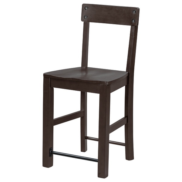 Modern Set of 4 Counter Height Dining Chairs， Industrial Style Wood Dining Room Chairs with Ergonomic Design