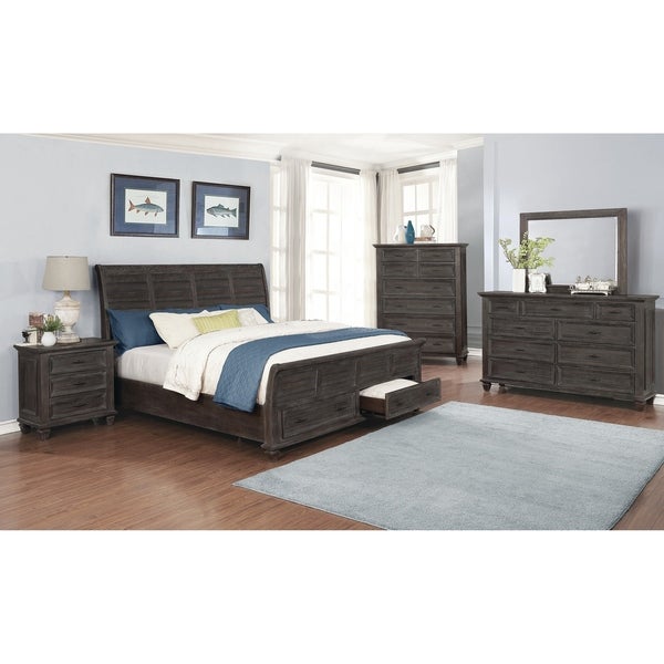 Coaster Furniture Atascadero Weathered Carbon 4-piece Storage Bedroom Set - - 29141589