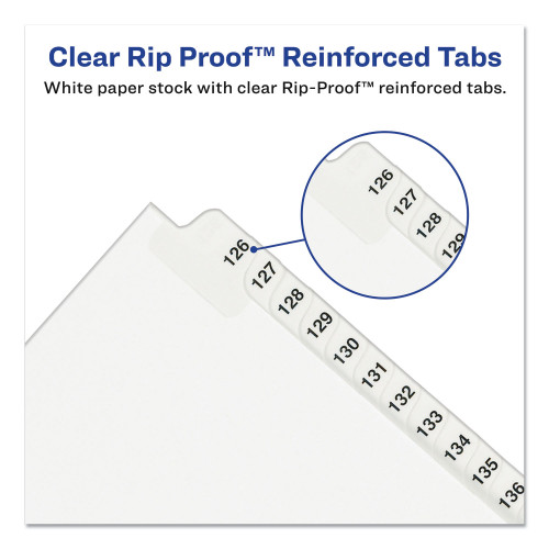 Preprinted Legal Exhibit Side Tab Index Dividers， Avery Style， 25-Tab， 1 to 25， 11 x 8.5， White， 1 Set (11370)