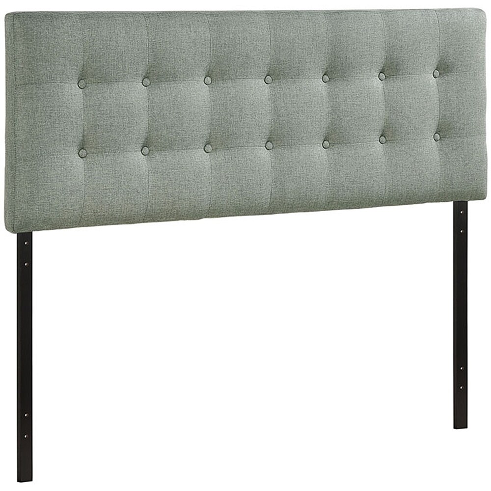 Hixson Stylish Grey Fabric Upholstered Full Size Headboard