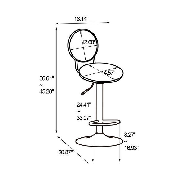 Bar Stools Dining Chairs with Footrest， Set of 2