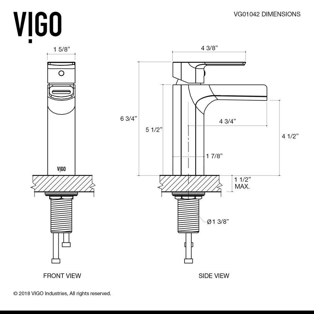 VIGO Ileana Single Handle Single-Hole Bathroom Faucet in Matte Black VG01042MB