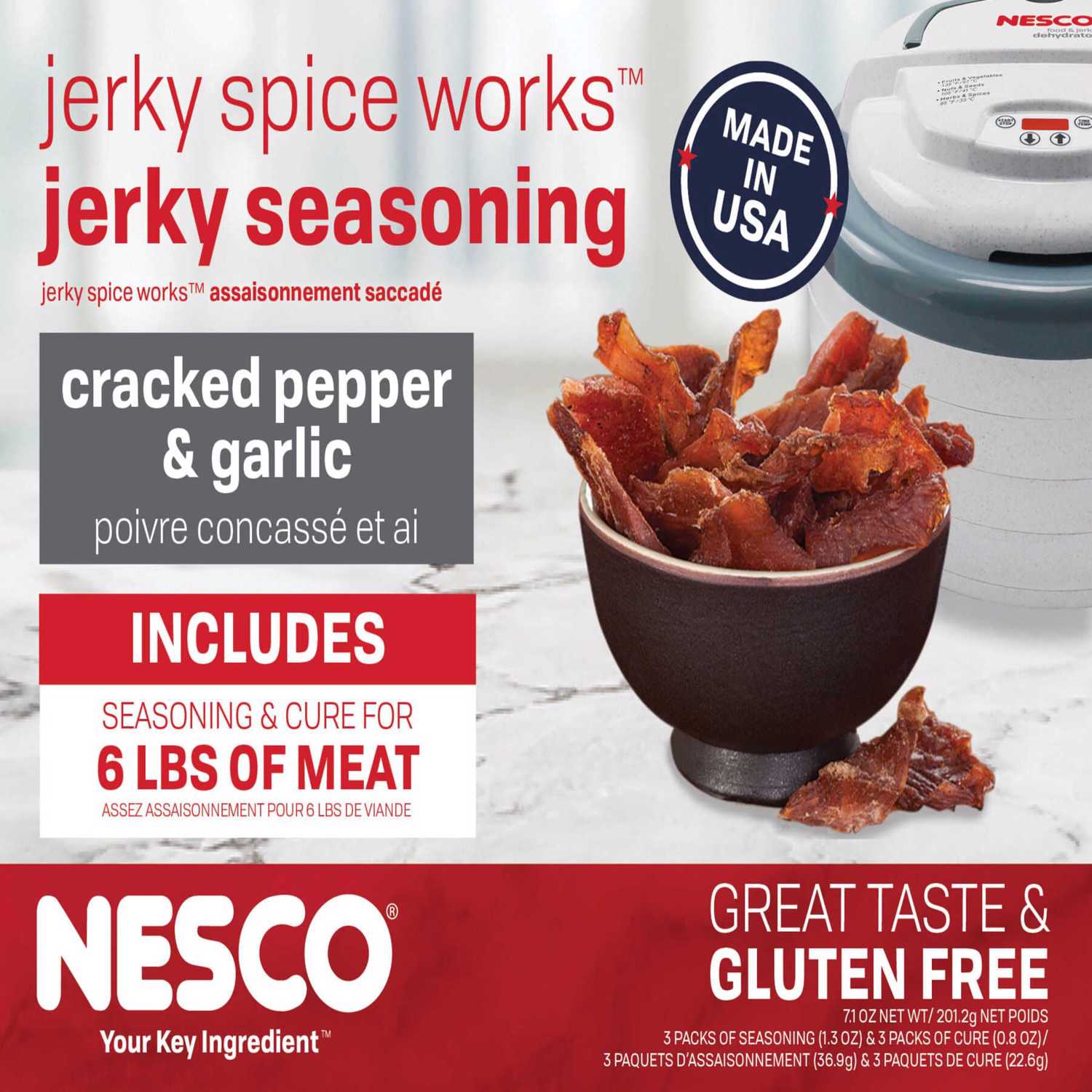 Nesco Jerky Spice Works Cracked Pepper \u0026 Garlic Jerky Seasoning 6 lb Boxed