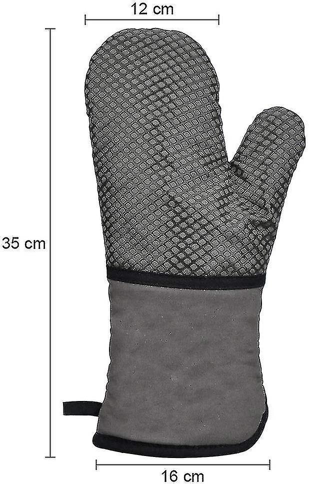 Oven Gloves Anti Slip Silicone Double Oven Glove， Professional Thermal Oven