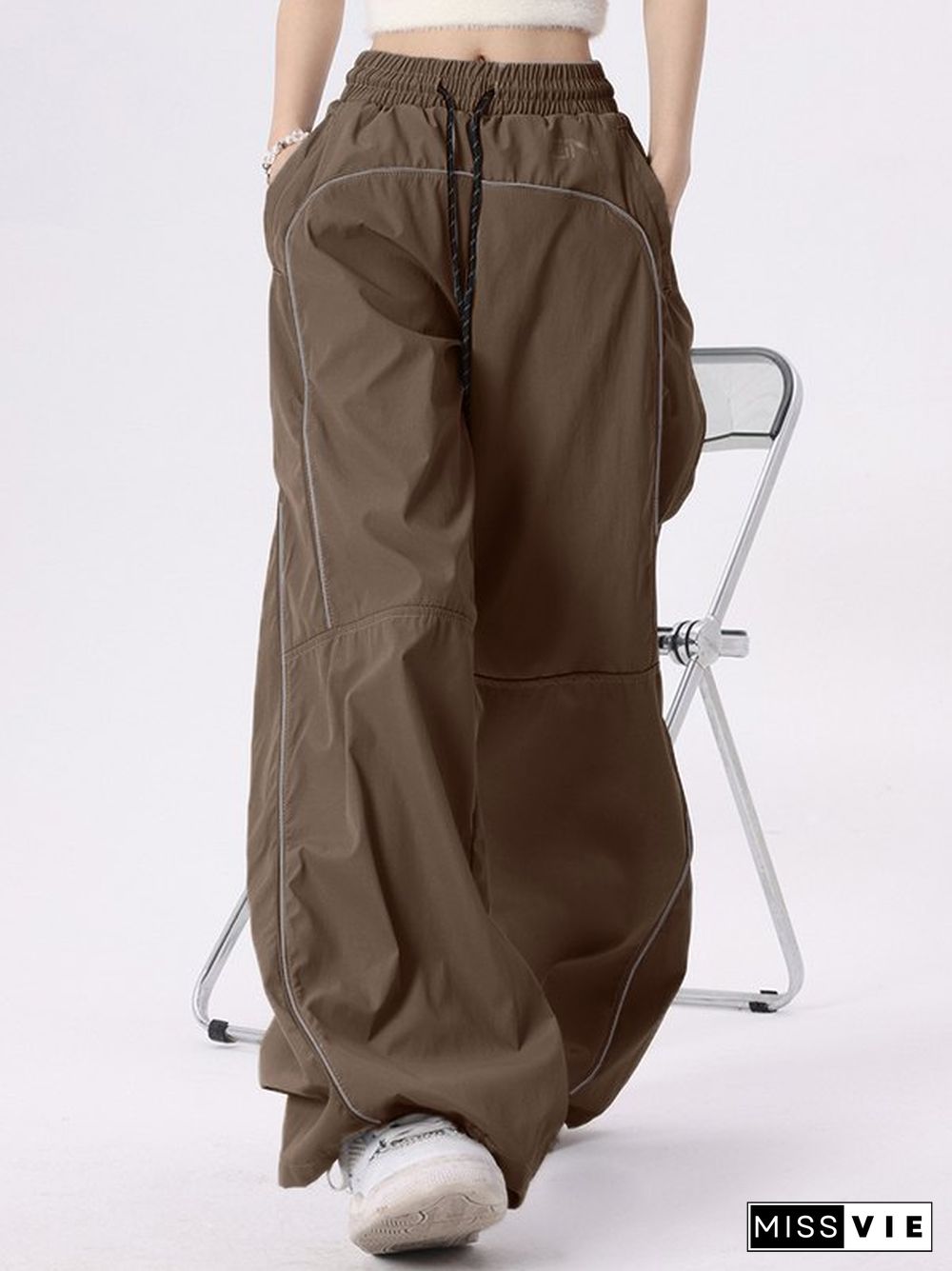 Functional Reflective Wide Leg Pants