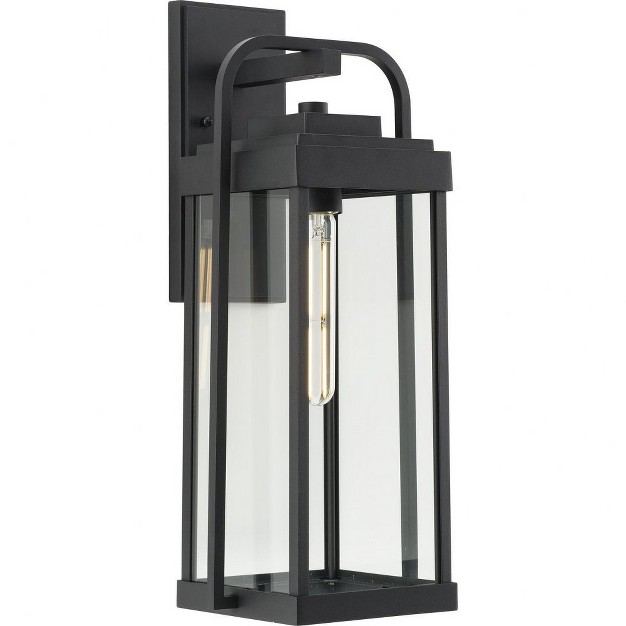 Progress Lighting Walcott 1 light Outdoor Textured Black Wall Lantern With Clear Glass Panels