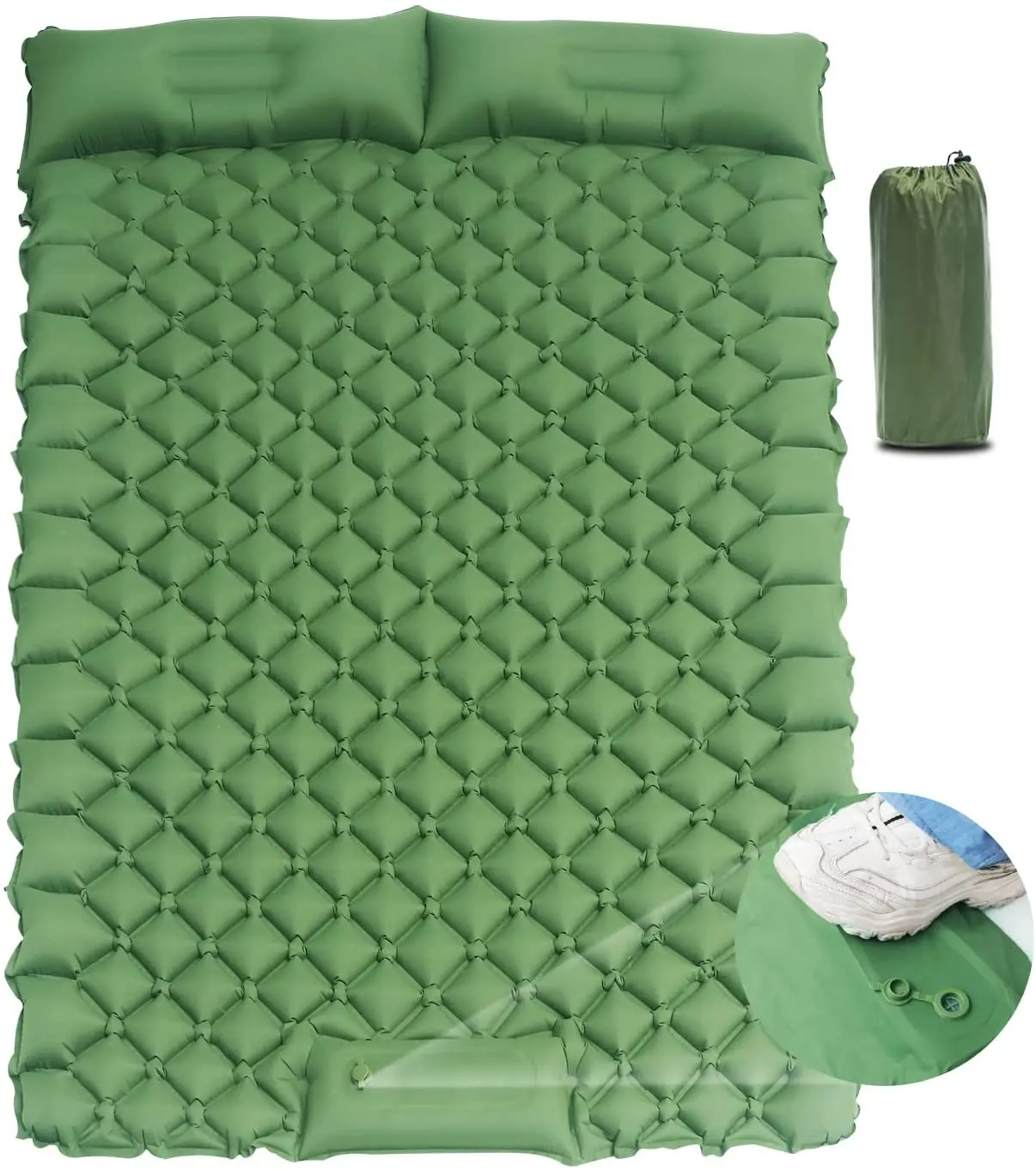 thermoplastic polyurethane double pad camping cooling isolation sleeping pad  ultrathick memory down insulated foam mattress