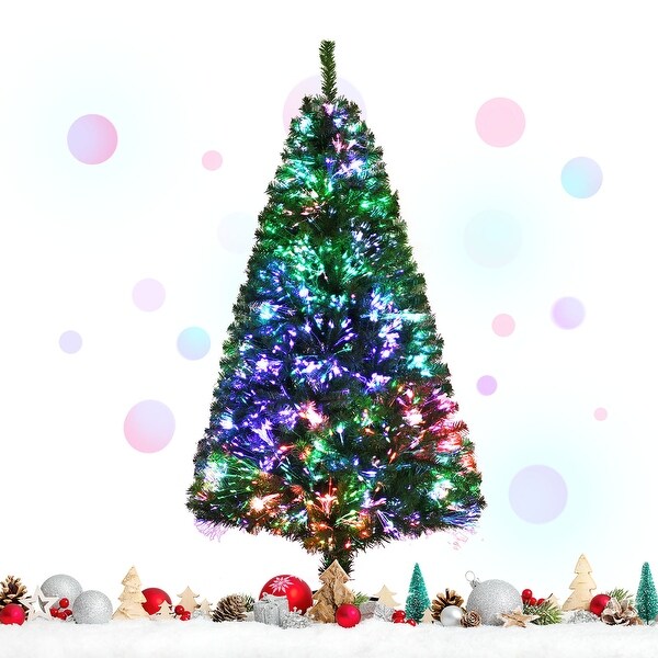 Fiber Optic Artificial Christmas Tree Pre lit Spruce Tree