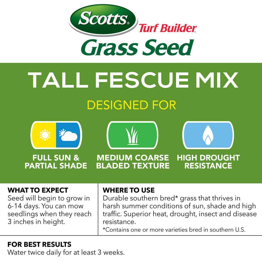 Scotts Turf Builder 7 lbs. Grass Seed Tall Fescue Mix Grows Deep Roots for a Durable Livable Lawn (2-Pack) VB02417