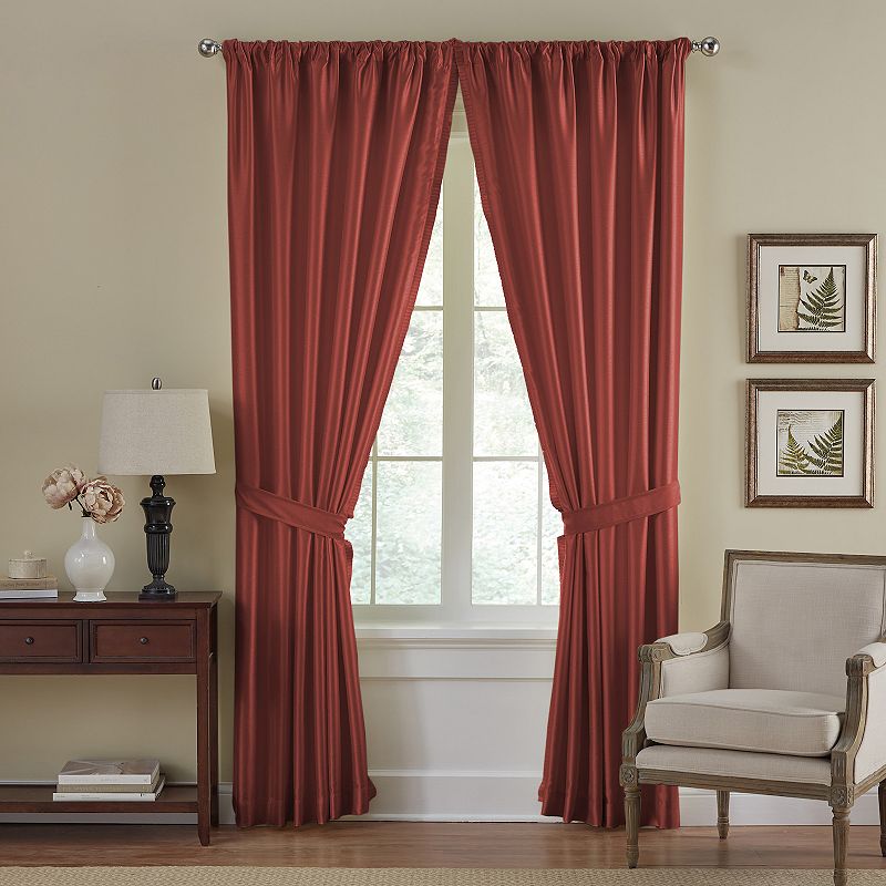 Elrene Home Fashions Versailles Faux Silk Blackout Window Curtain