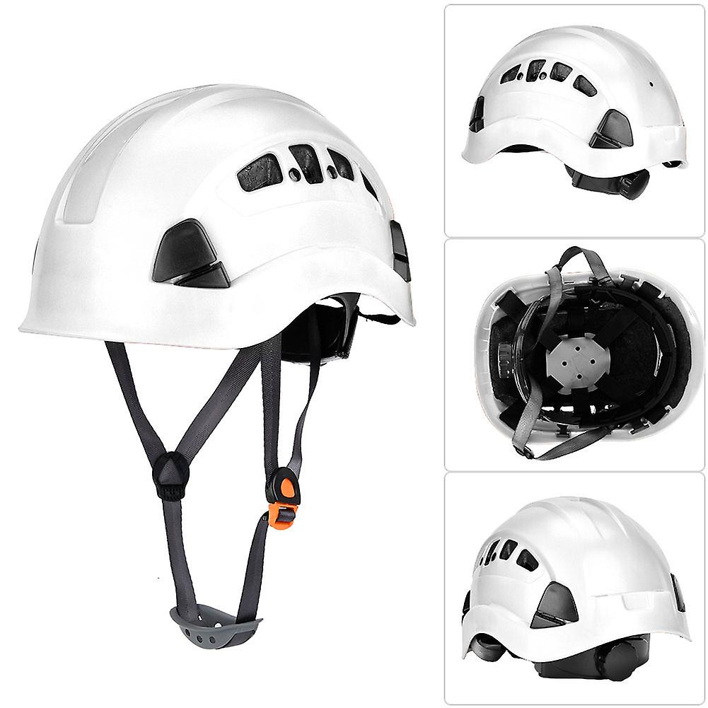 Outdoor Helmet Rock Safety Rappelling Gear Belay Device For Spelunking - High Strength And Comfortable[white]