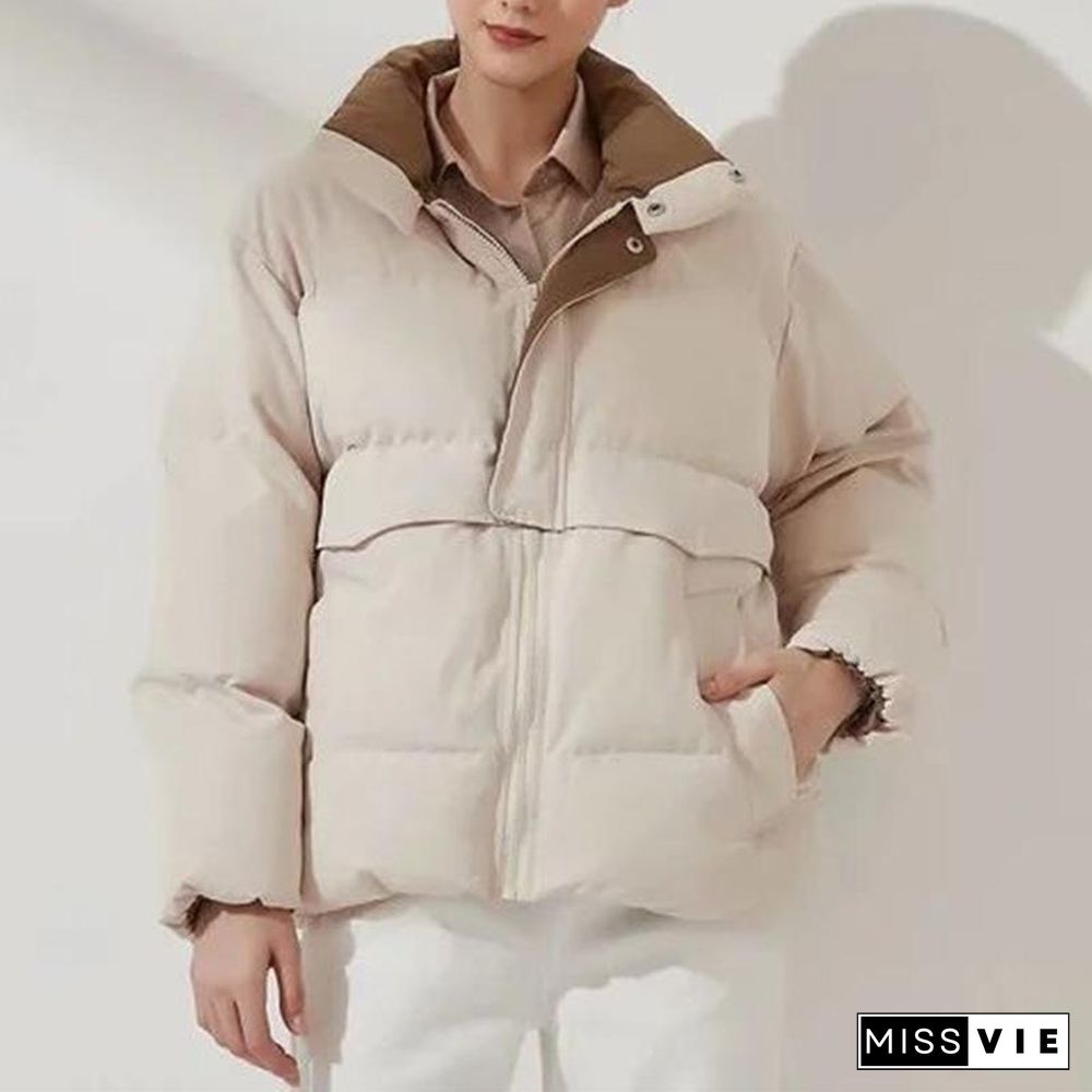 Oversized Quilted Winter Puffer Thick Warm Padded Puff Parka Jacket