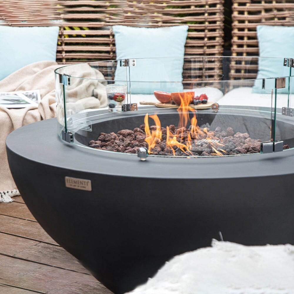 Elementi Lunar Dark Grey Outdoor Fire Pit Bowl   42 Inches