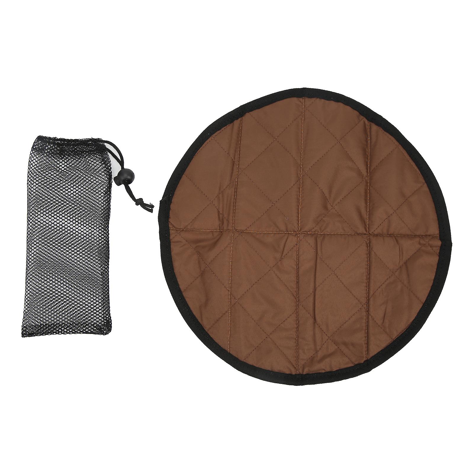 Outdoor Circle Seat Cushion Portable Folding Seat Mat Heat Insulation Sitting Mat For Travel Fishing Picnicbrown