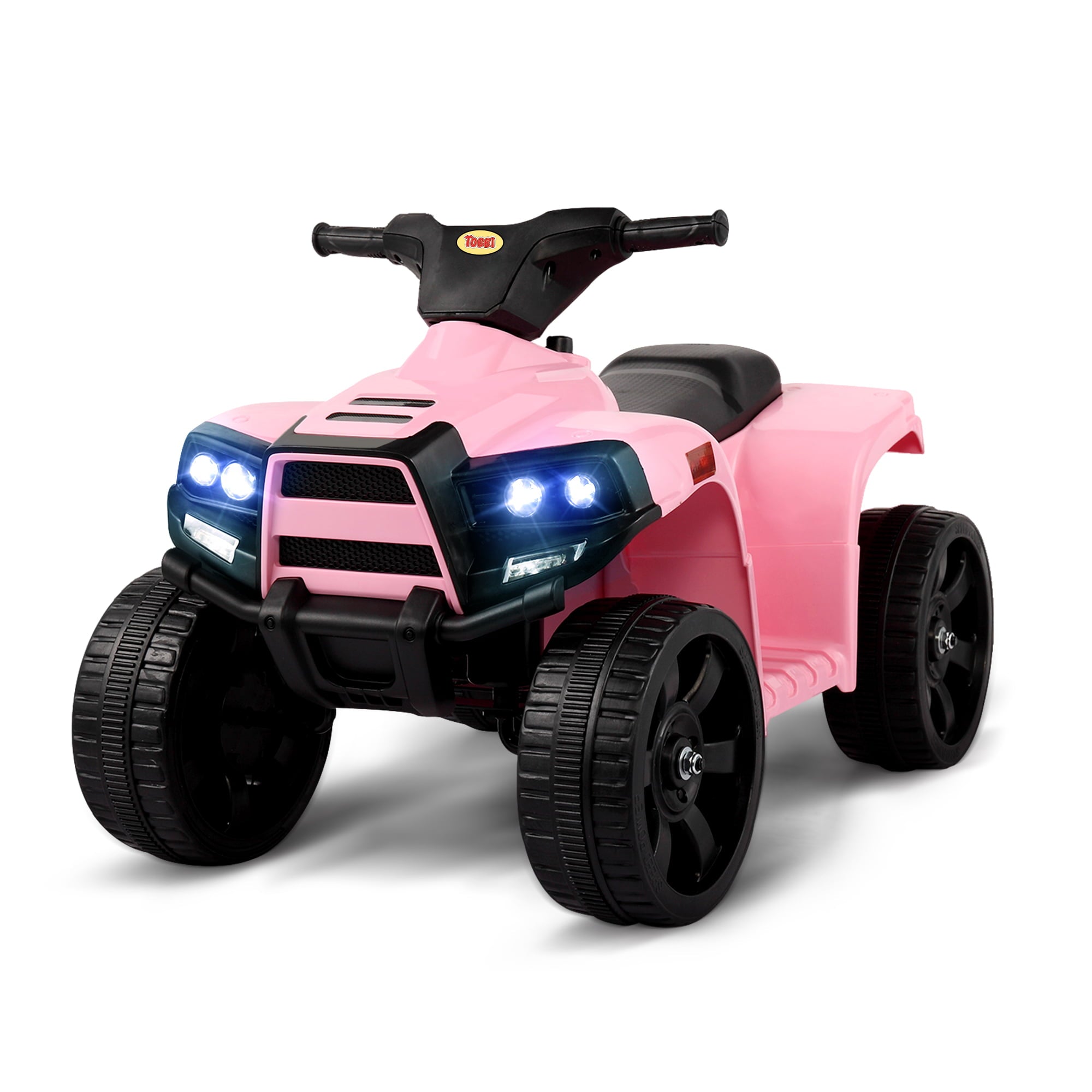 TOBBI 6V Kids Ride on ATV Quad Car 4-Wheeler Electric Toy Car W/ LED Headlight, Horn Speed Indicator, Pink